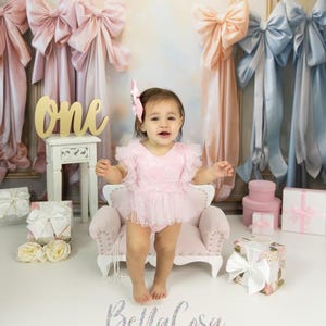 ROMPER ONLY, one year romper set, cakesmash outfit, Baby photo prop, pink birthday romper, sitter romper, first birthday outfit, baby girl