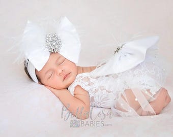 ROMPER ONLY white lace Newborn romper, Newborn photo prop, newborn romper, newborn girl white romper with pearls, newborn pearl romper,
