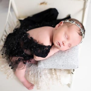 Black pearl girl lace Newborn romper set, Newborn photo prop, newborn romper, newborn girl romper, newborn girl photo outfit, pearl romper