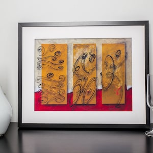 Yellow Triathlon Panel - Triathlon Art Print - Ironman Triathlon wall decor - Gift for Triathlete- Swim, Bike, Run Poster