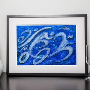 Triathlon on Blue-Triathlon Art Print -Triathlon wall decor - Gift for Triathlete