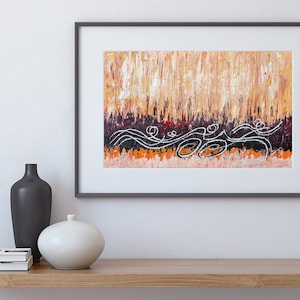 Woods Triathlon Sequence -Triathlon Art Print - Ironman Triathlon wall decor - Gift for Triathlete- Beige, Orange and black