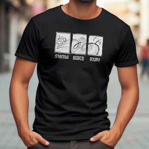 Camisa Swim Bike Run, camisa para correr, camisa de triatlón, camisa de regalo de triatleta, camisa de ciclismo, camisa de corredor, camisa unisex SBR03