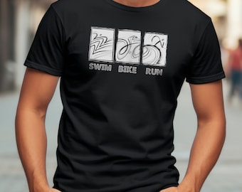 Schwimmen Bike Run Shirt, Lauf Shirt, Triathlet Shirt, Triathlet Geschenk Shirt, Bike Shirt, Läufer Shirt, Unisex Shirt SBR03