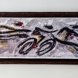 Triathlon on Shadow Sequence 12&quot;x28&quot;- Triathlon Art Print - Triathlon wall decor - Gift for Triathlete- Swim, Bike, Run Poster