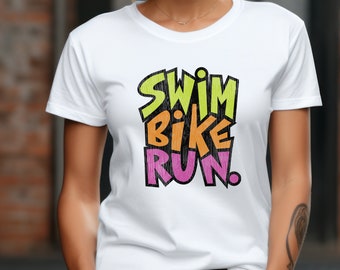 Swim Bike Run Shirt, Retro tri Shirt, Triathlon vintage Shirt, Triathlete Gift Shirt, Biking Shirt, Runner Shirt, Unisex Shirt SBR02 b