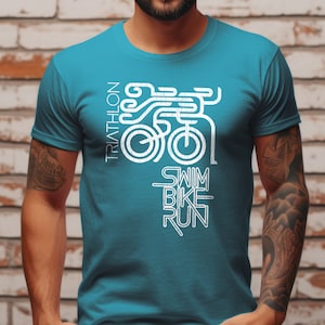 Camiseta de natación, ciclismo y carrera, camiseta retro de triatlón, camiseta vintage de triatlón, camiseta de regalo de triatlón, camiseta de ciclismo, camiseta de corredor, camiseta unisex SBR6c w