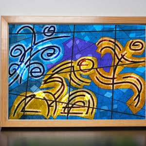 Stained Glass Triathlon -Triathlon Art Print - Triathlon wall decor - Gift for Triathlete- SALE