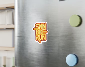 Triathlon decal, Swim Bike Run decal, Triathlon sticker Kiss-Cut Vinyl Decals, gift for triathlete