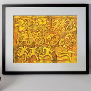Yellow Triathlon Sequence -Triathlon Art Print - Ironman Triathlon wall decor - Gift for Triathlete- Yellow