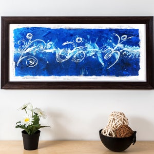 Blue Splash Triathlon Sequence 12&quot;x28&quot;- Triathlon Art Print - Triathlon wall decor - Gift for Triathlete- Swim, Bike, Run Poster