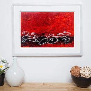 Triathlon Artwork Sequence -Triathlon Art Print - Triathlon wall decor - Gift for Triathlete- Red and black