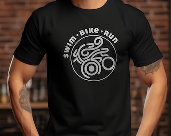 Schwimmen Bike Run Shirt, Lauf Shirt, Triathlet Shirt, Triathlet Geschenk Shirt, Bike Shirt, Läufer Shirt, Unisex Shirt SBR15 w1