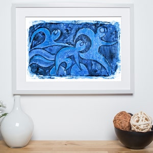 BlueTriathlon Sequence - -Triathlon Art Print - Triathlon wall decor - Gift for Triathlete- Swim, Bike, Run Poster