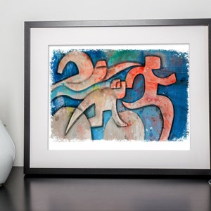Triathlon Sequence on Pink and Blue- Triathlon Art Print - Triathlon wall decor - Gift for Triathlete