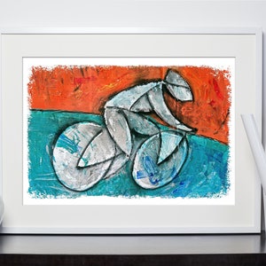 Ciclista abstracto - impresión artisitica -regalo para ciclista - poster de bicicleta