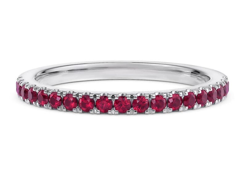 Ruby Eternity Eternity Ring, 18 tcw 18ct Yellow Gold, Hatton - White Gold 18k