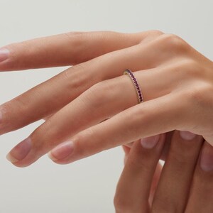 Ruby Eternity Eternity Ring, 18 tcw 18ct Yellow Gold, Hatton -