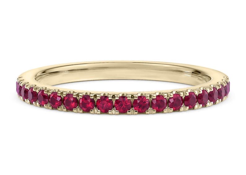 Ruby Eternity Eternity Ring, 18 tcw 18ct Yellow Gold, Hatton - Yellow Gold 18k