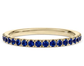 Sapphire Eternity Ring, Round Sapphire Full Band