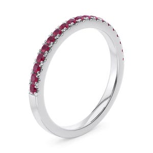 Ruby full eternity ring, continuous shared-claw pavé, 18ct gold, Hatton Garden Vogue — gallery view 4