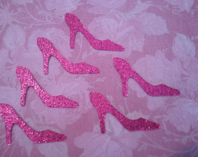 Hot Pink Glitter High Heels Die Cuts Etsy