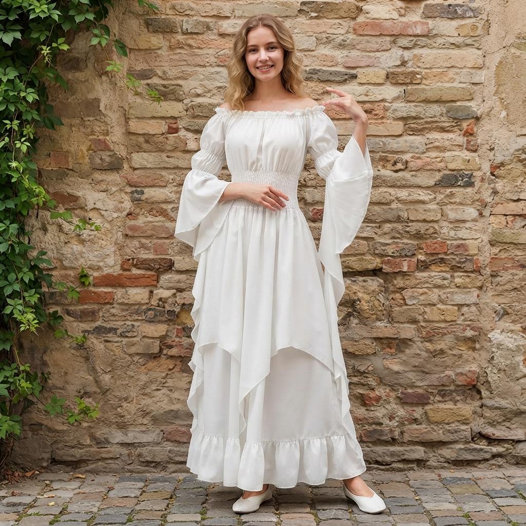 white flowy cottagecore dress aesthetic white vintage dress