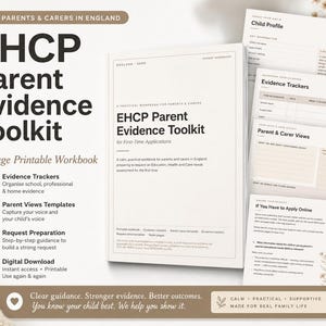 Kit de herramientas para la recopilación de pruebas por parte de los padres para el Plan de Educación Individualizado (EHCP) / Cuaderno de trabajo para la evaluación de las necesidades educativas especiales (SEND) (Descarga digital)