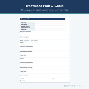 Therapist Intake Forms and Private Practice Paperwork, Editable Counseling Consent, Treatment Plan and SOAP Note Templates for Word
