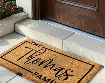 Custom Family Name Welcome Mat Personalized Door Mat Non Slip Absorbent Rug Housewarming Gift Indoor Outdoor Decor