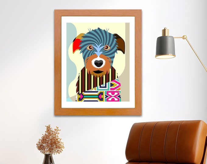 Irish Wolfhound Dog Art Pet Portrait Canine Doggy Animal Painting