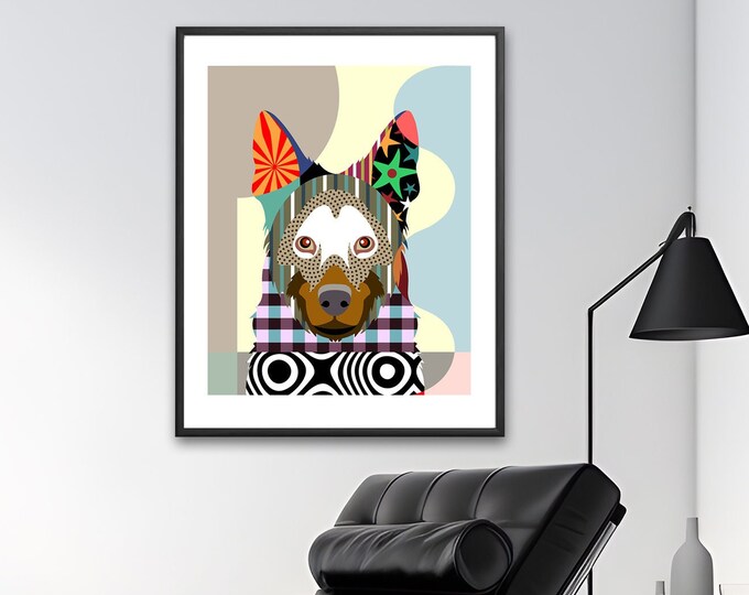 Belgian Malinois Art, Pop Art Dog Pet Portrait