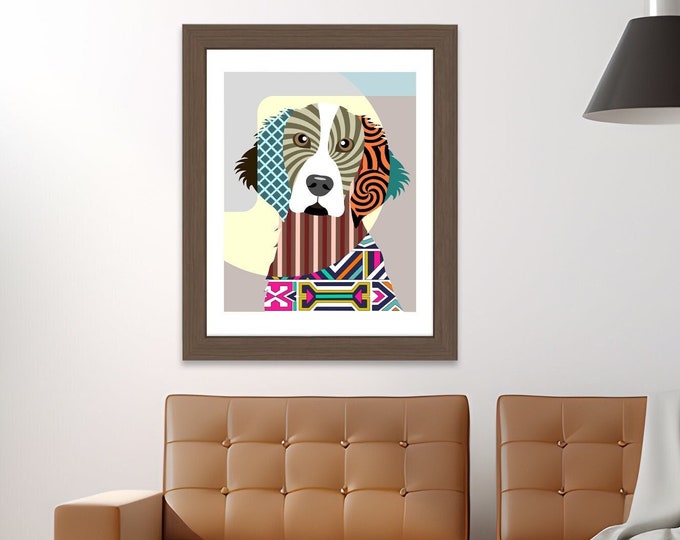 Welsh Springer Spaniel Dog Art Print, Welshie Doggy Home Decor