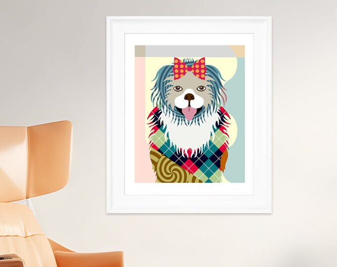 Pekingese Dog Print Poster, Pet Pop Art Decor