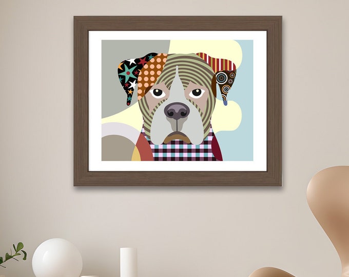 Boxer Dog Art, Doggie Drawings Pet Portrait Painting