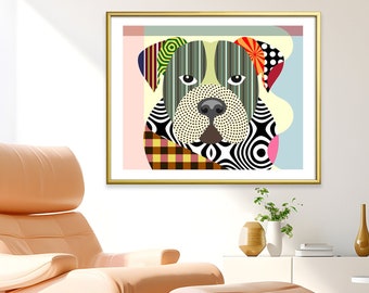 American Bulldog, Dog Breed Poster Pet Portrait