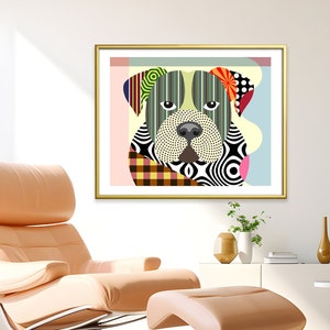 American Bulldog, Dog Breed Poster Pet Portrait image 1