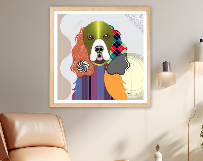 Cocker Spaniel Print Dog Pop Art Pet Portrait Puppy Décor