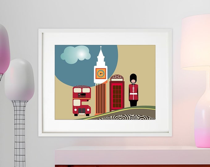 London Skyline Wall Art, Big Ben Poster Decor