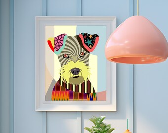 Irish Terrier Print, Dog Puppy Canine Painting Wall Décor