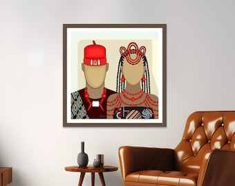 Igbo Wall Art Lolo Mazi, Traditional Biafran Home Décor Gift