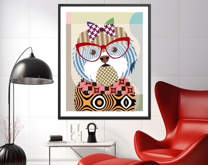 Shih Tzu Art Print, Dog Breed Poster, Abstract Dog Portrait Furry Friend