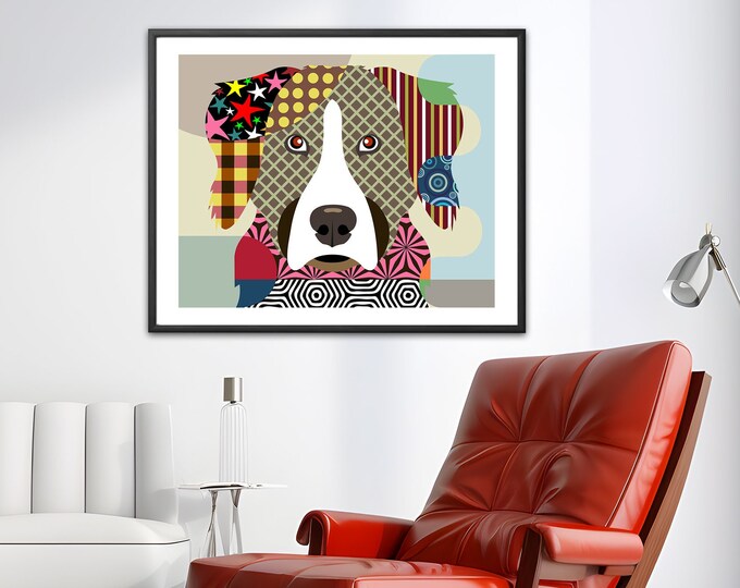 Bernese Mountain Dog, Berner Dog Portrait Pet Poster