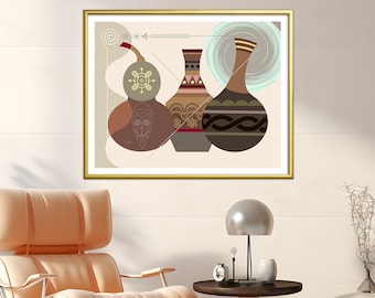 African Gourds, Calabash Afrocentric Decor Ethnic African