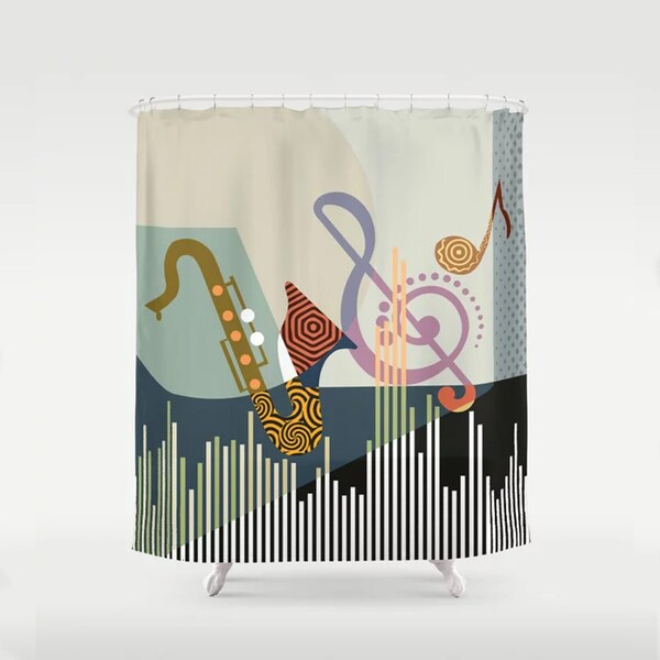 Music Shower Curtain Etsy