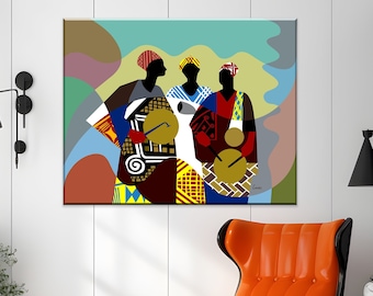 African Artwork, African Drum Painting, African Painting, African Décor, African Men, Traditional Art, Nigerian Art Painting