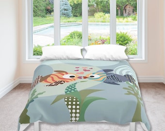 Fish Bedding Lovers Duvet cover Anniversary Gift Valentines Decor