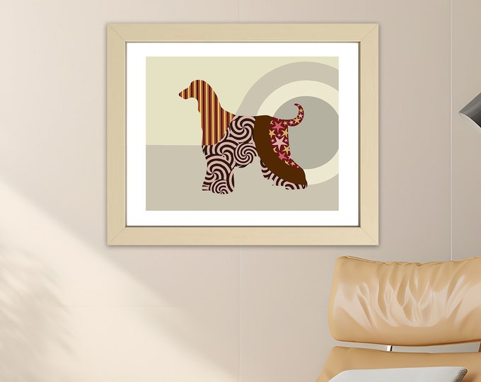 Afghan Hound Art, Abstract Dog Print Pet Poster Puppy Canine Poster