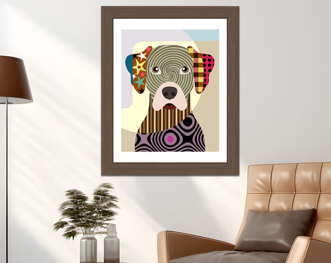 Rhodesian Ridgeback African Lion Dog Portrait Canine Doggy Pop Art Poster Painting