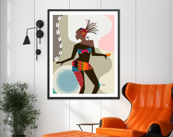 African American Décor Black Woman Painting Wall Art